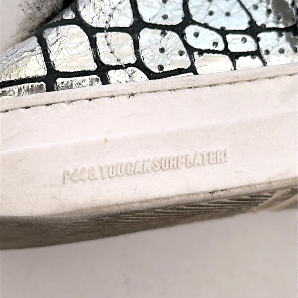 P448 Women's Clara Crackled Leather Open Back Platform Sneaker Size 36 EU/ 6-6.5 - Picture 5 of 16